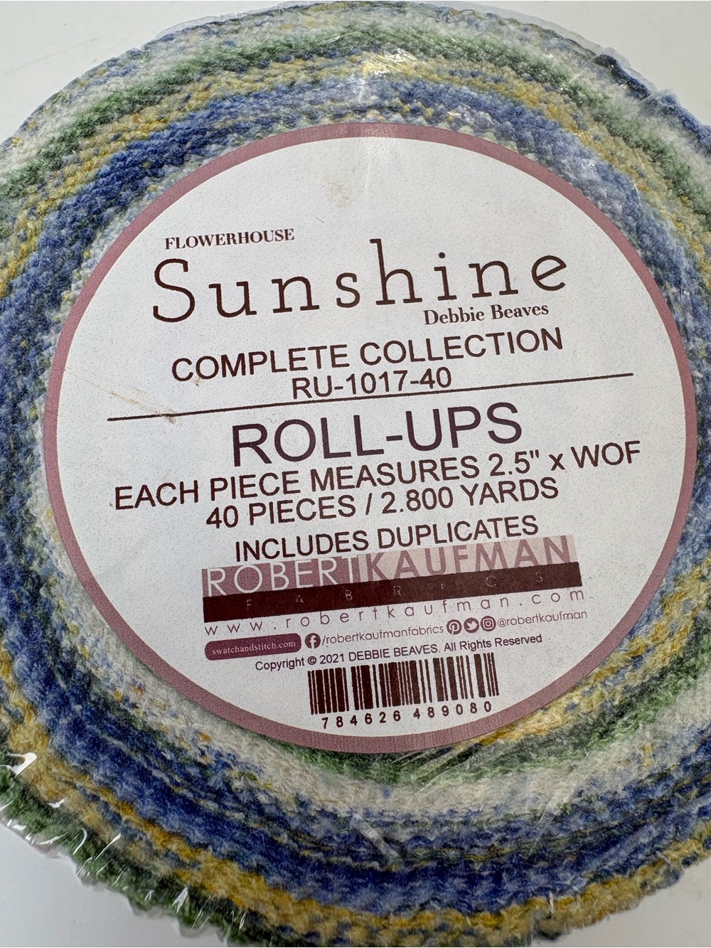 NOS Sunshine Roll-Ups RU-1017-40 - Multi Blue and Yellow Floral Fabric - Picture 2 of 7
